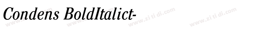 Condens BoldItalict字体转换